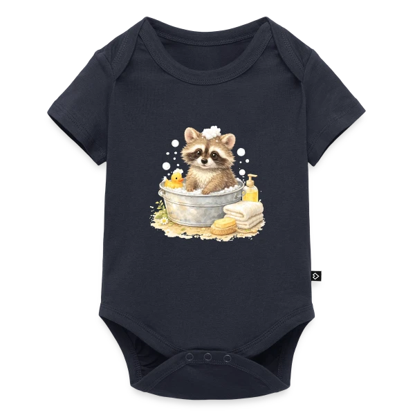 Bébé Raton Laveur dans le Bain sur Body à manches courtes Premium Bébé