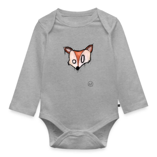 Renard Stylisé K-nimals sur Body Bébé bio manches longues