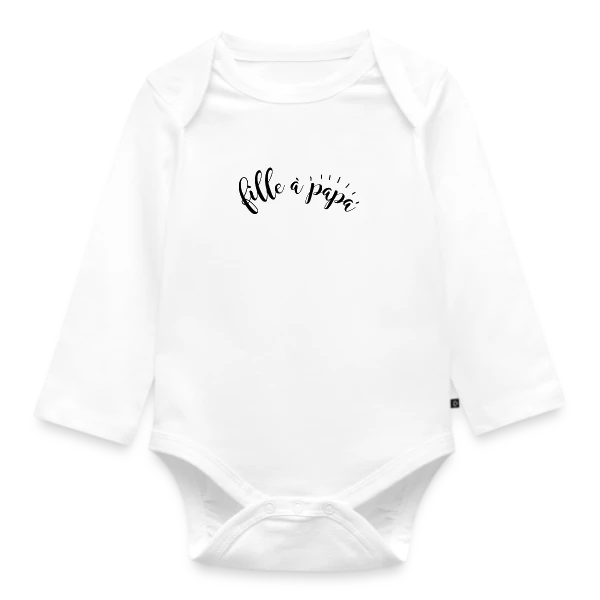 Fille à Papa Adorée sur Body Bébé bio manches longues