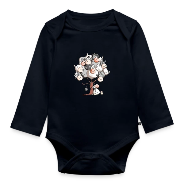 Petit Mouton Laineux Câlin sur Body Bébé bio manches longues