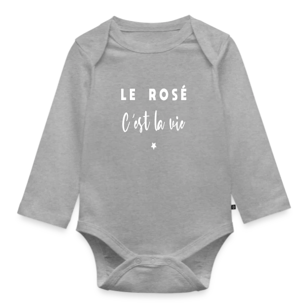 Le Rosé C'est la Vie sur Body Bébé bio manches longues