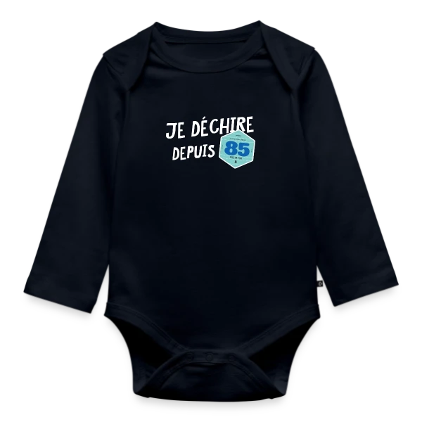 Je déchire depuis 85 - Style Vignette Auto Rétro Vintage sur Body Bébé bio manches longues