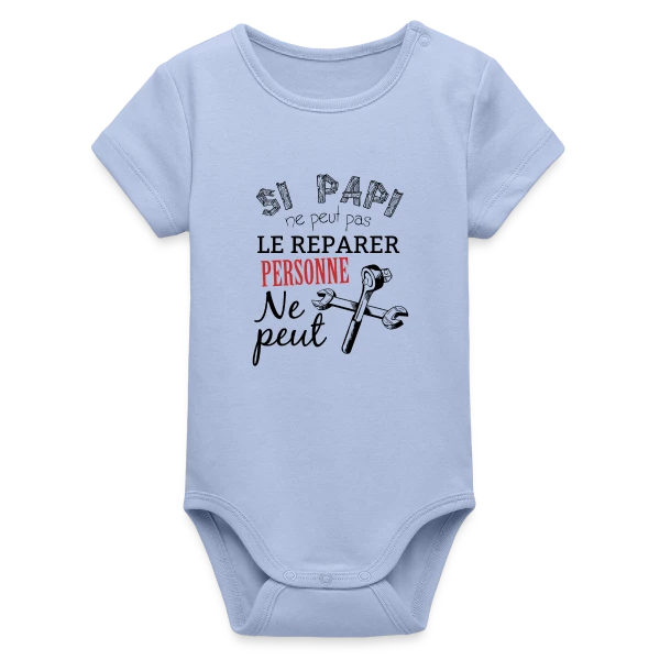 Papi Bricoleur - L'Expert des Réparations sur Body bébé manches courtes bio Stanley/Stella