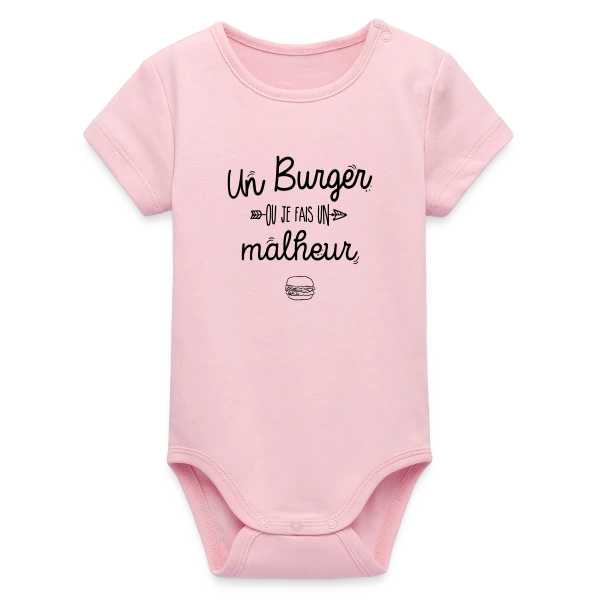 L'Empereur du Burger sur Body bébé manches courtes bio Stanley/Stella