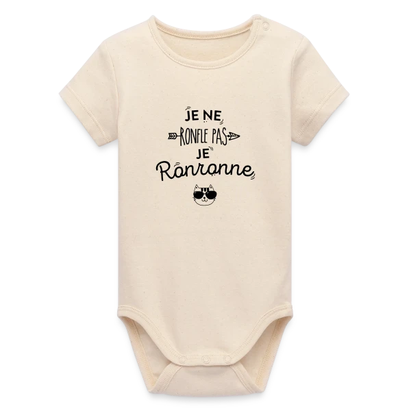 Je Ronronne sur Body bébé manches courtes bio Stanley/Stella