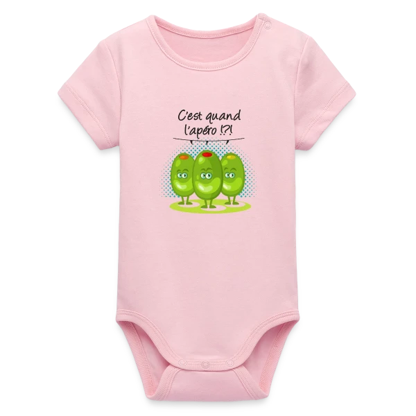 Apéro Time : L'heure Sacrée de la Détente sur Body bébé manches courtes bio Stanley/Stella