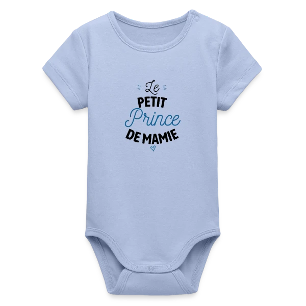 Maquette de Body bébé manches courtes bio Stanley/Stella « Mon Petit Prince de Mamie » à personnaliser