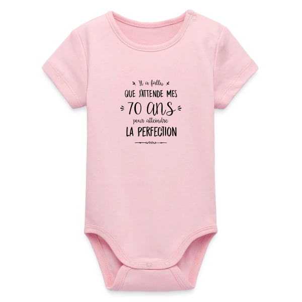 70 Ans : L'Âge d'Or de la Perfection sur Body bébé manches courtes bio Stanley/Stella