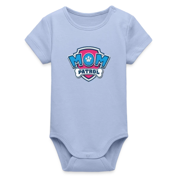 Maquette de Body bébé manches courtes bio Stanley/Stella « Maman Pat' Patrouille : T-shirt Idéal pour les Fans ! » à personnaliser