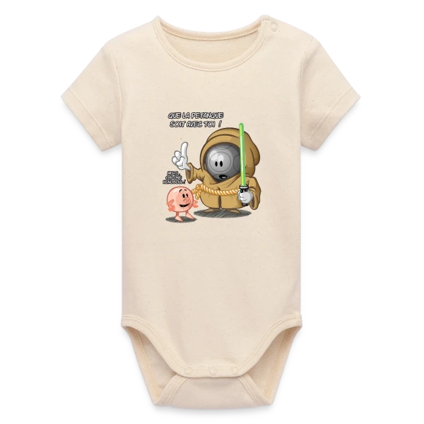 Que la pétanque soit avec toi ! sur Body bébé manches courtes bio Stanley/Stella
