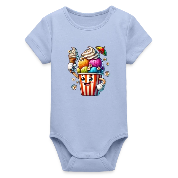 Glace Comic : Fun, Fraîcheur Estivale & Gourmandise sur Body bébé manches courtes bio Stanley/Stella