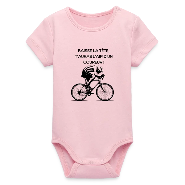 Cyclisme Humour - Design Minimaliste Vélo sur Body bébé manches courtes bio Stanley/Stella