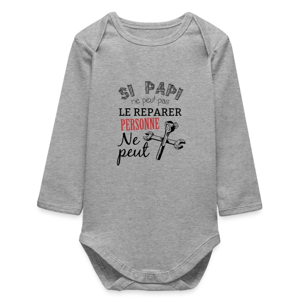 Papi Bricoleur - L'Expert des Réparations sur Body bébé manches longues biologique
