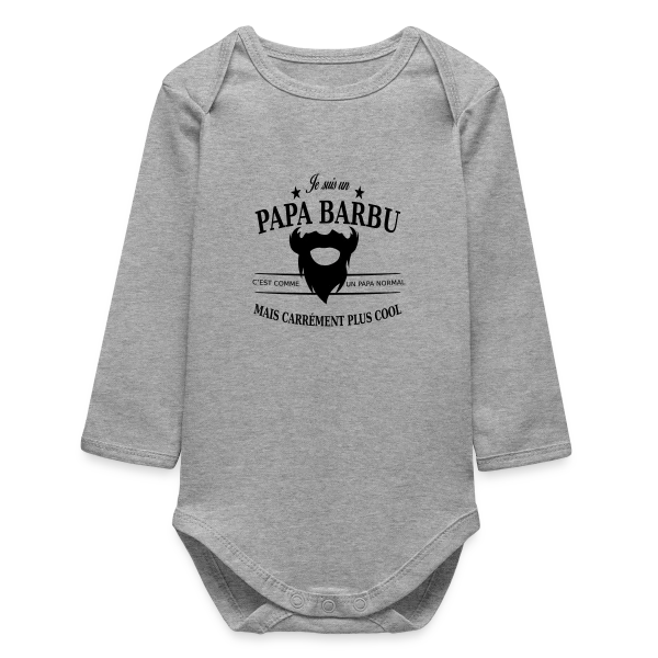 Papa Stylé Barbu sur Body bébé manches longues biologique