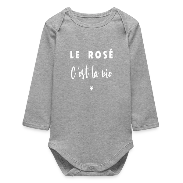 Le Rosé C'est la Vie sur Body bébé manches longues biologique
