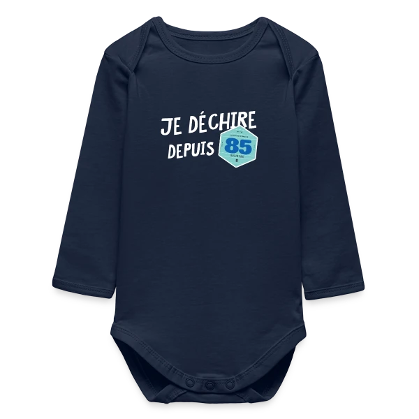 Je déchire depuis 85 - Style Vignette Auto Rétro Vintage sur Body bébé manches longues biologique