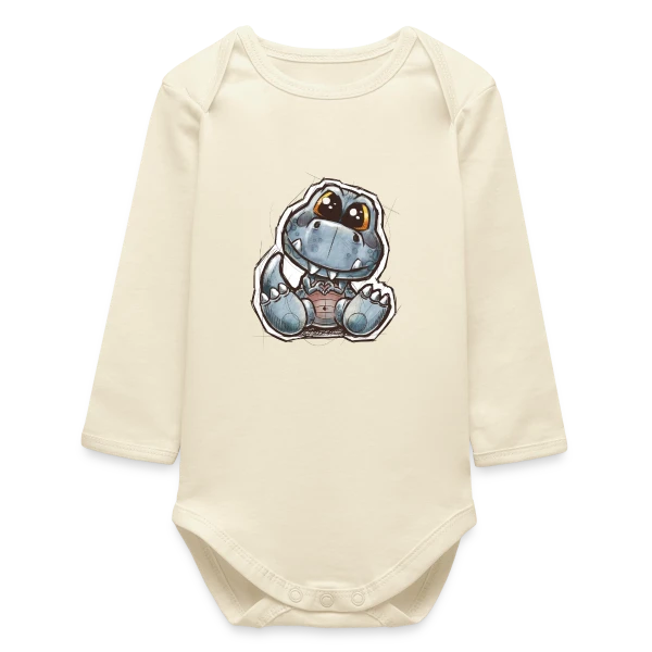 P'tit Dino Mignon sur Body bébé manches longues biologique