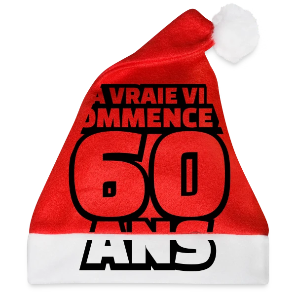 "La Vraie Vie à 60 Ans" : Humour pour les Soixante Ans sur Bonnet de Noël
