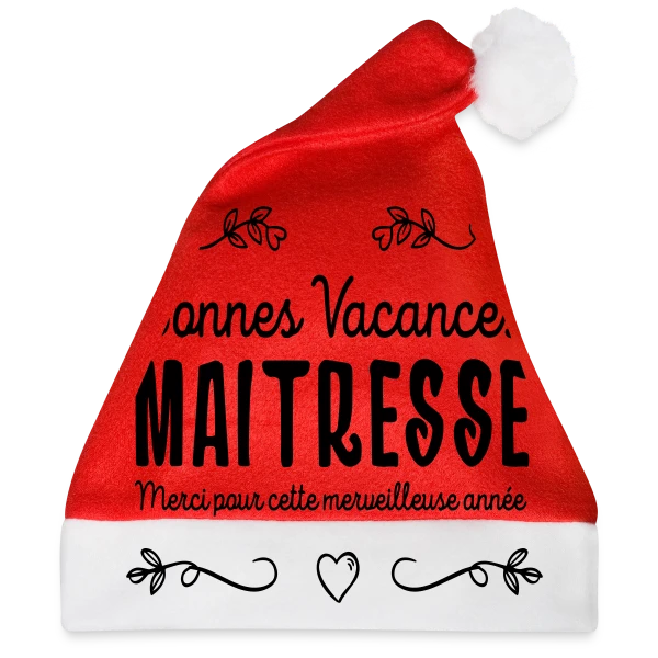 Maquette de 'Bonnes Vacances Maîtresse' - Cadeau Fin d'Année Scolaire à personnaliser