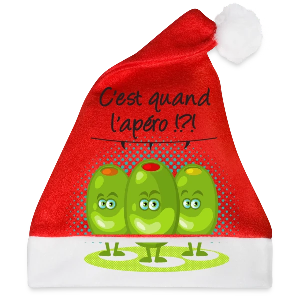 Maquette de Bonnet de Noël « Apéro Time : L'heure Sacrée de la Détente » à personnaliser