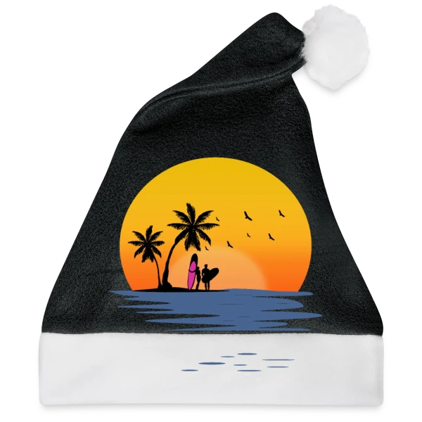 Maquette de Coucher de Soleil Plage Surfeurs à personnaliser
