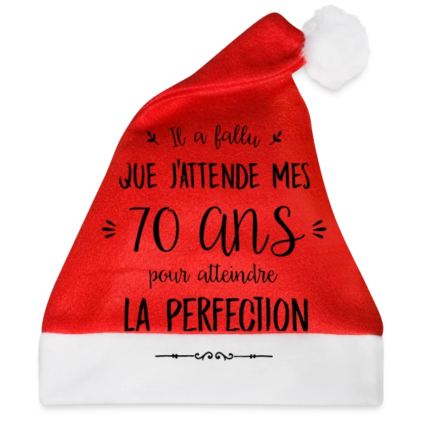 70 Ans : L'Âge d'Or de la Perfection sur Bonnet de Noël