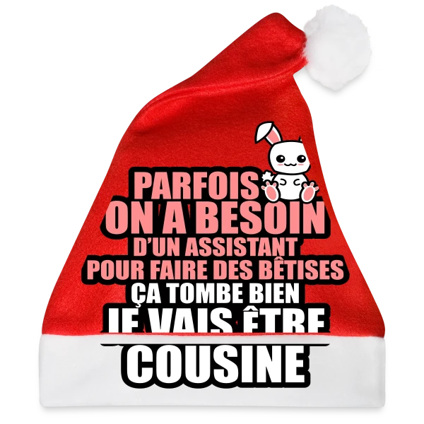 Maquette de Humour Future Cousine : Besoin D'un Assistant Pour Bêtises à personnaliser