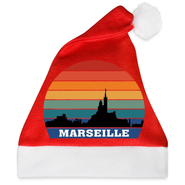 Maquette de Marseille Skyline Rétro Sunset à personnaliser
