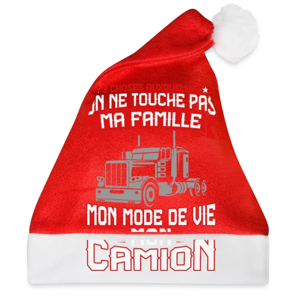 Maquette de 3 Choses Auxquelles on ne Touche Pas : Famille, Vie, Camion - Humour Routier à personnaliser