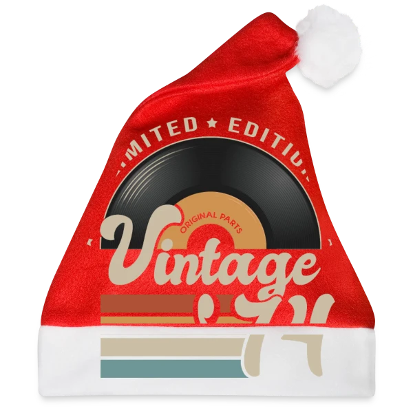 Vinyle Vintage 1974 – Anniversaire 49 ans sur Bonnet de Noël