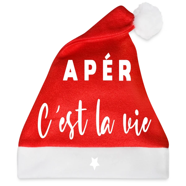 Maquette de Bonnet de Noël « L'Apéro C'est la Vie » à personnaliser