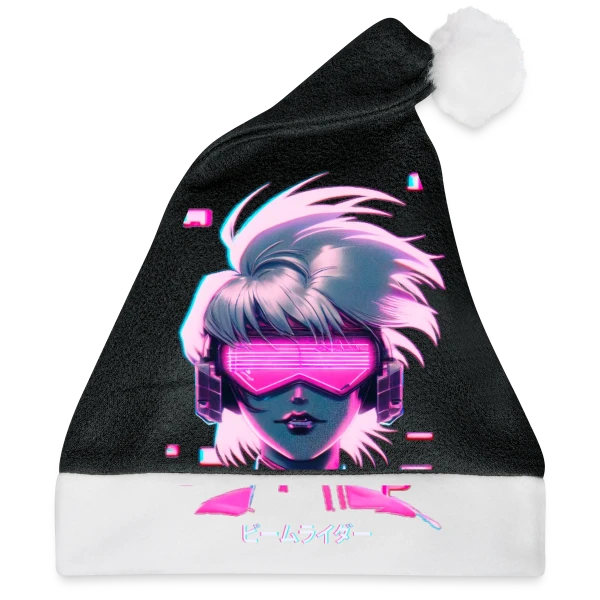 Maquette de Synthwave Anime Girl : Cyberpunk Néon Rétro à personnaliser