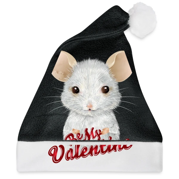 Maquette de Adorable Souris Blanche de la Saint-Valentin à personnaliser
