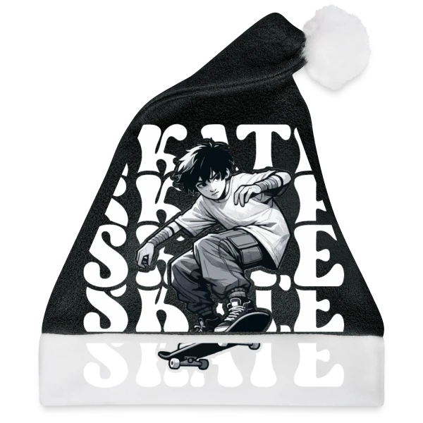 Maquette de Bonnet de Noël « Jeune Skater Manga Urbain » à personnaliser