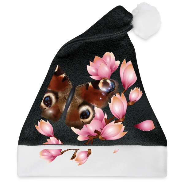 Maquette de Papillon Paon et Magnolia Rose : Élégance Naturelle à personnaliser