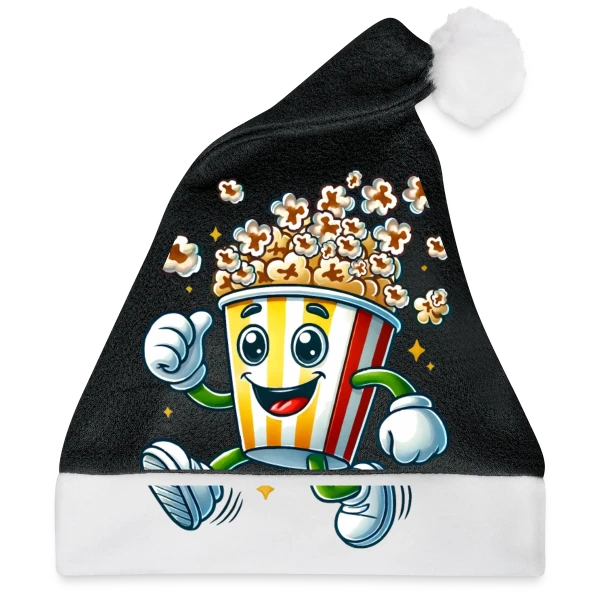Maquette de Bonnet de Noël « Popcorn Comique : La Star de Vos Soirées Ciné » à personnaliser