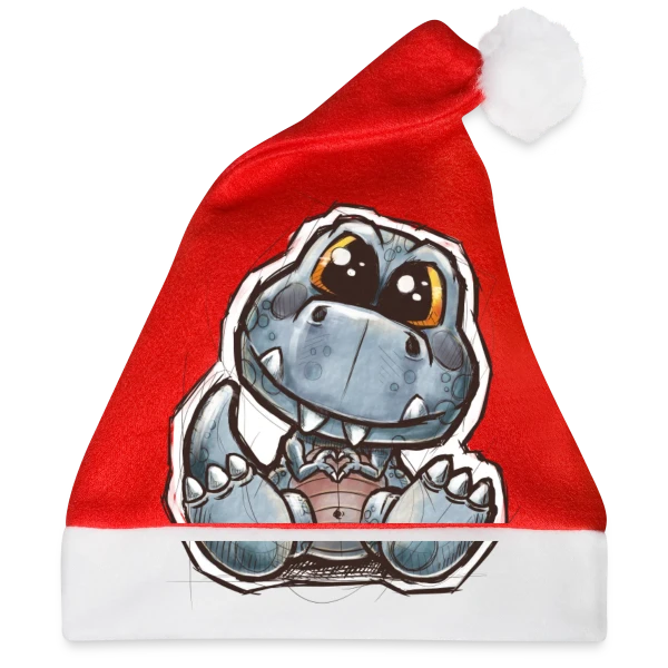 P'tit Dino Mignon sur Bonnet de Noël