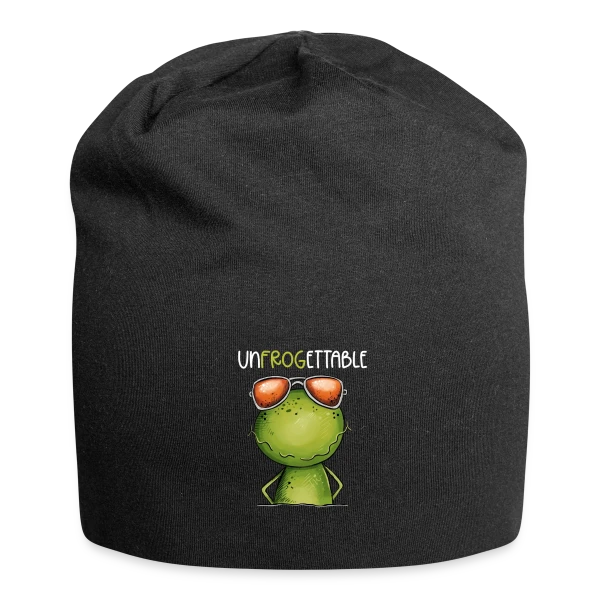 Grenouille Cool et Inoubliable sur Bonnet en jersey