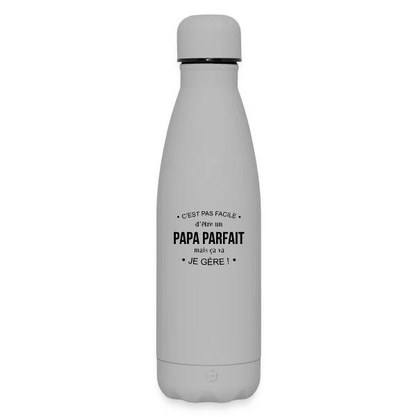Humour Papa : Pas Facile d'Être Parfait, mais Je Gère! sur Bouteille isotherme SOFT TOUCH 500 ml