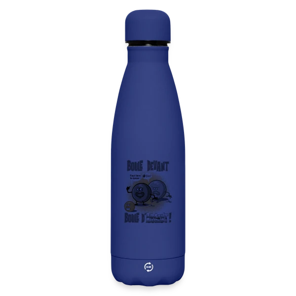 Boule devant boule d'argent - Pétanque sur Bouteille isotherme SOFT TOUCH 500 ml