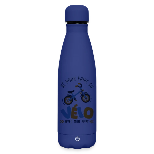 "Né pour le Vélo avec Papy" sur Bouteille isotherme SOFT TOUCH 500 ml