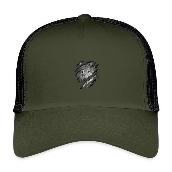 Loup Déchiré Yeux Rouges sur Casquette trucker enfant