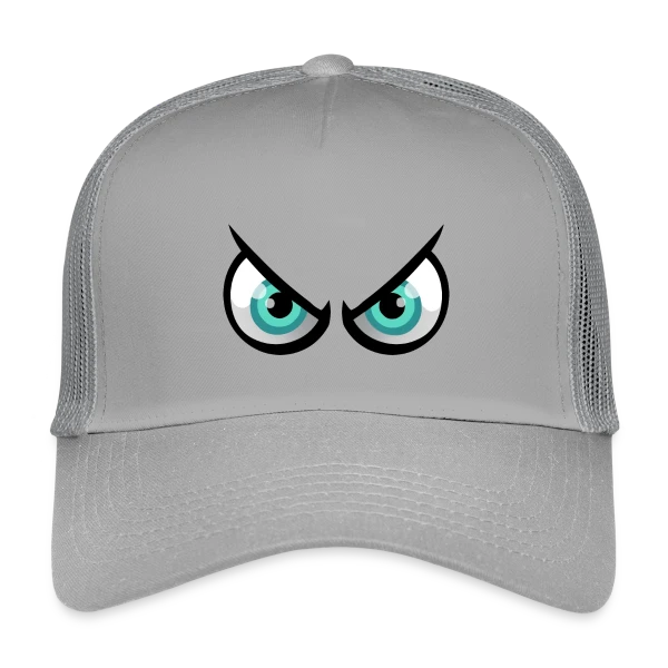 Yeux Cartoon Enervés : En Mode Pas Content sur Casquette trucker enfant
