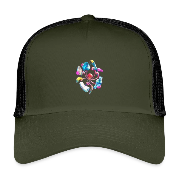 Pulpograffer : Poulpe Artiste Urbain sur Casquette trucker enfant
