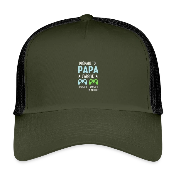 Futur Papa Gamer - Annonce Grossesse Humour sur Casquette trucker enfant