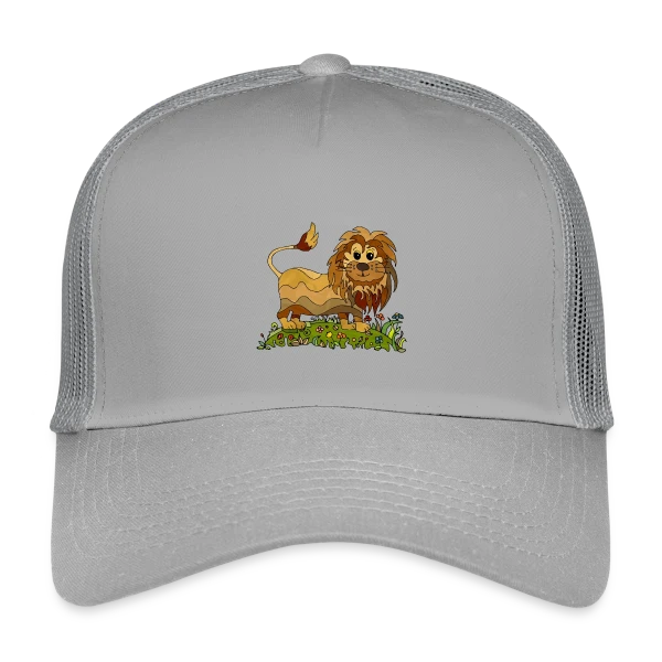 Lion Joyeux Prairie Fleurie sur Casquette trucker enfant