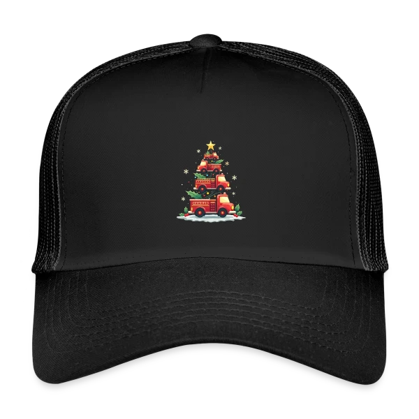Camion de Pompiers Amusant - Noël sur Casquette trucker enfant