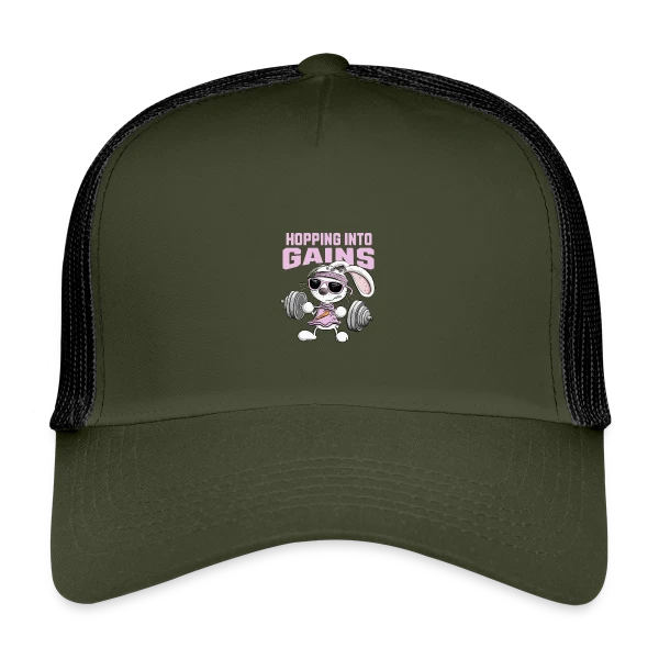 Lapin Musculation - Puissance Carottes sur Casquette trucker enfant