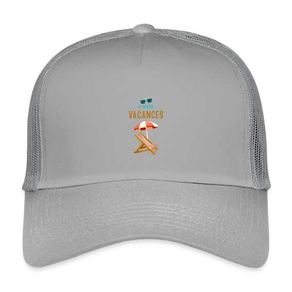 Je Suis En Vacances Plage sur Casquette trucker enfant