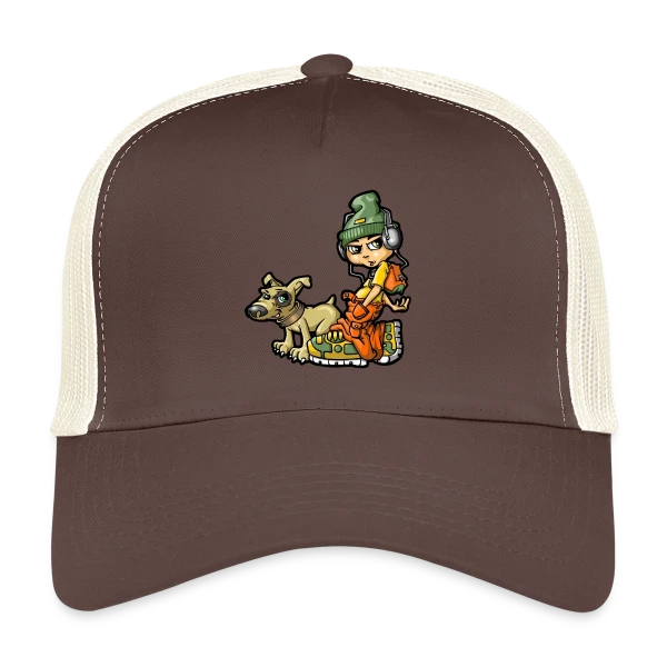 B-boy Hip Hop & son Chien sur Casquette trucker